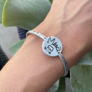 Silver 'Mama' Bangle Bracelet